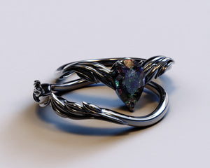 Twig Alexandrite Engagement Ring Set