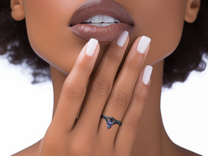 Alexandrite With Diamonds Engagement Ring Set