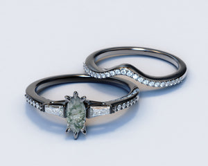 Moss Agate Engagement Ring