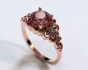 Flower Engagement Ring Morganite