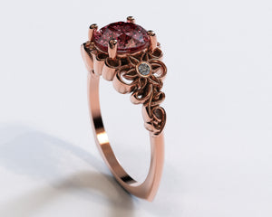 Flower Engagement Ring Morganite