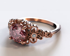 Flower Engagement Ring Morganite