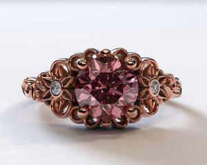 Flower Engagement Ring Morganite