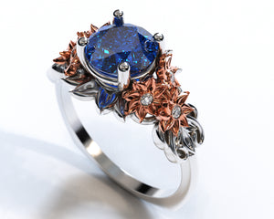 Flower Engagement Ring Sapphire