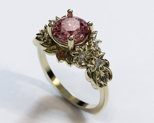 Morganite Flower Engagement Ring