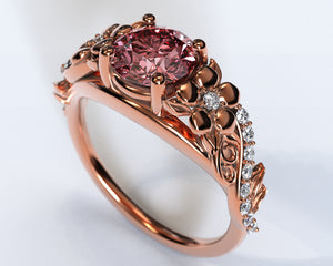 Unique Morganite Engagement Ring Rose Gold