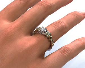 Diamond Flower Engagement Ring