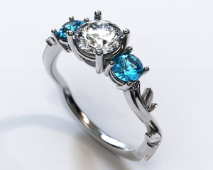 3 Stone Rose Gold Engagement Ring