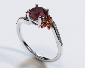 Antique Flower Ruby Engagement Ring