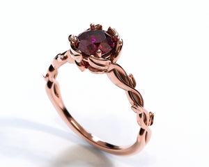 Ruby Floral Engagement Ring