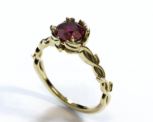Ruby Floral Engagement Ring