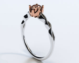 Two Tone Gold Morganite Engagement Ring