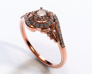 Flower Morganite Engagement Ring