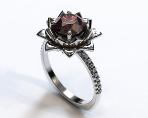 Lotus Morganite Engagement Ring