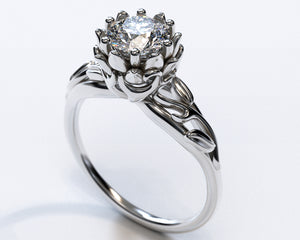 Lab Grown Diamond Flower Engagement Ring