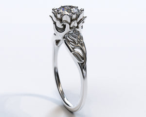 Lab Grown Diamond Flower Engagement Ring