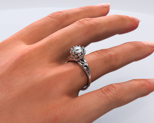 Lab Grown Diamond Flower Engagement Ring