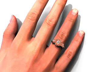 Unique Premium Moissanite Flower Diamond Engagement Ring