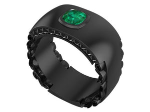 Mens Emerald Wedding Band