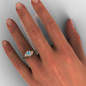 Lotus Flower Moonstone Engagement Ring