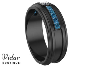 blue diamond wedding band