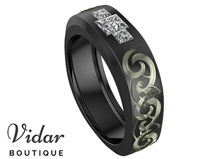 black gold wedding rings