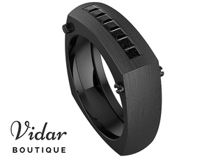 mens black diamond wedding bands