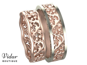 His And Hers Unique Matching Wedding Rings