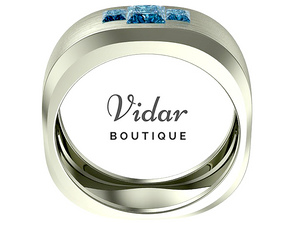 mens wedding bands unique blue diamond