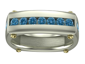 blue diamond wedding band