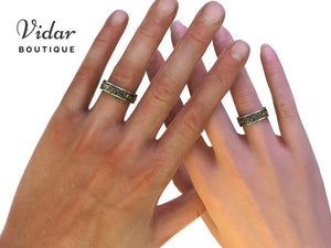 Unique Tree Tone Matching Wedding Bands