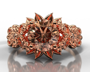 Morganite Flower Engagement Ring