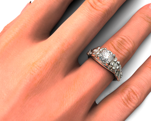 Flower White Gold Engagement Ring