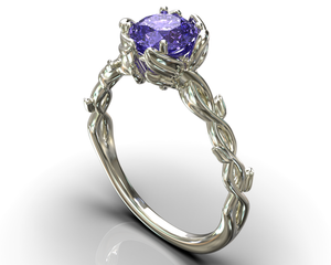 Tanzanite Flower Engagement Ring