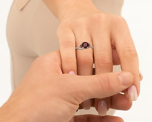 Antique Flower Ruby Engagement Ring