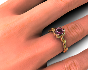Ruby Floral Engagement Ring