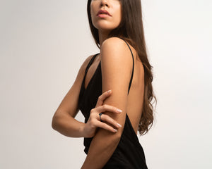 Unique Floral Black Engagement Ring With Black Diamond