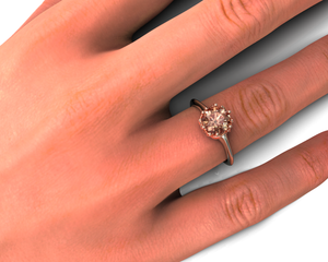 Two Tone Gold Floral Morganite Engagement Ring