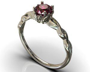 Unique Ruby White Gold Engagement Ring