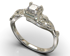 Unique Princess Cut Solitaire Engagement Ring
