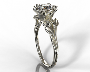 Moissanite Floral Engagement Ring