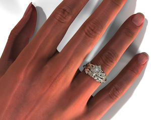 Floral Wedding Ring Set