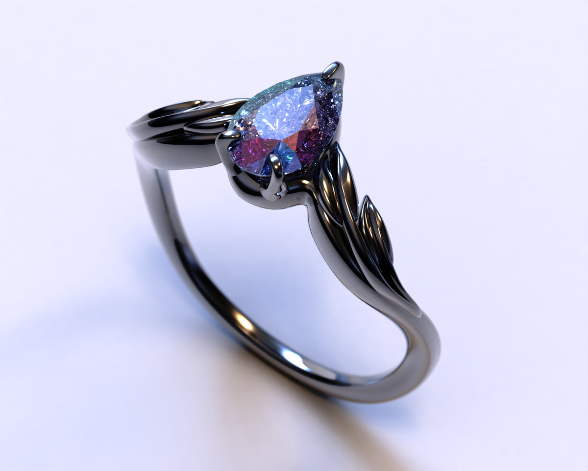 Twig Alexandrite Engagement Ring Set