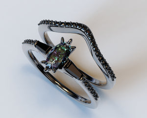 Alexandrite Marquise Engagement Ring Set