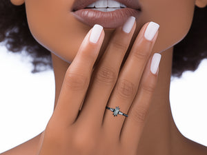 Moss Agate Engagement Ring