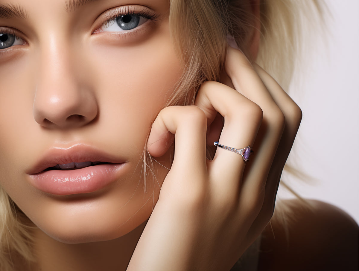 Marquise Tanzanite Engagement Ring - Boho Style