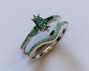 Emerald Marquise Cut Stacking Ring