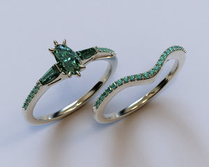 Emerald Marquise Cut Stacking Ring