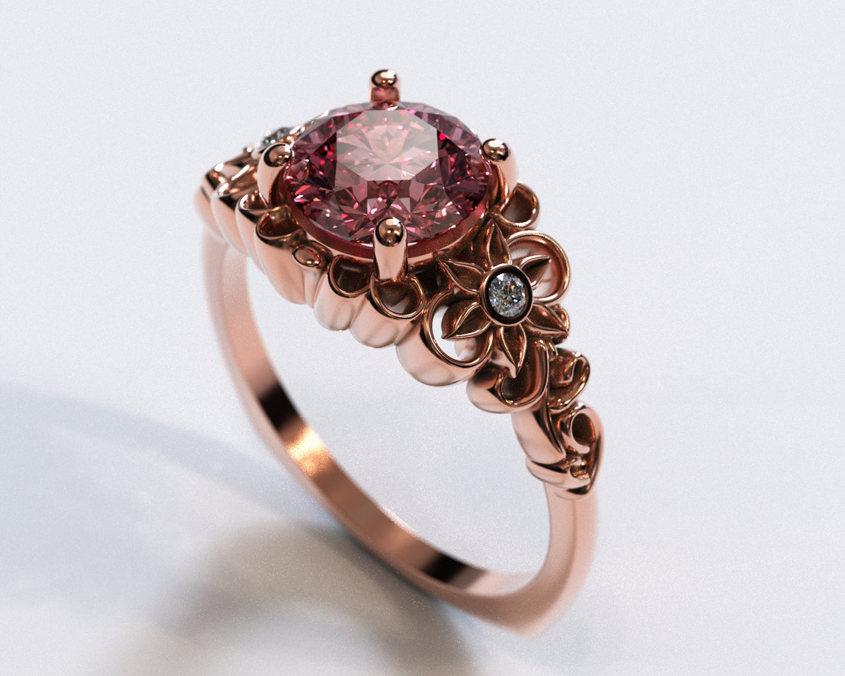 Flower Engagement Ring Morganite