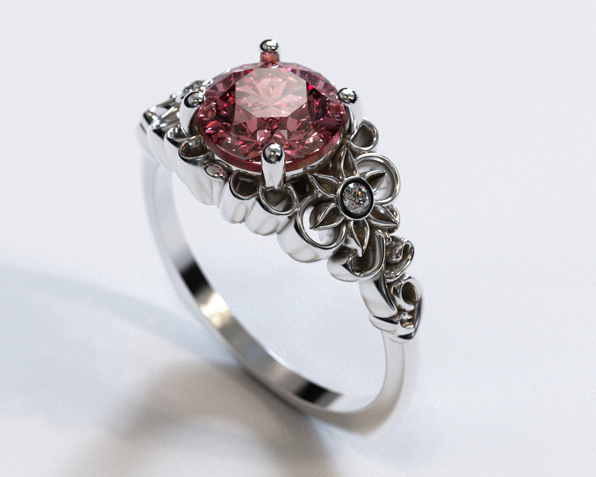 Flower Engagement Ring Morganite